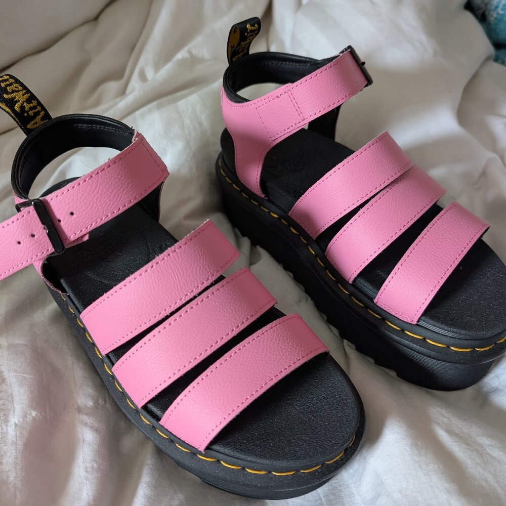 DOC MARTENS PINK PLATFORM SANDALS